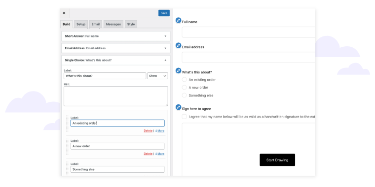 happyforms form builder interface