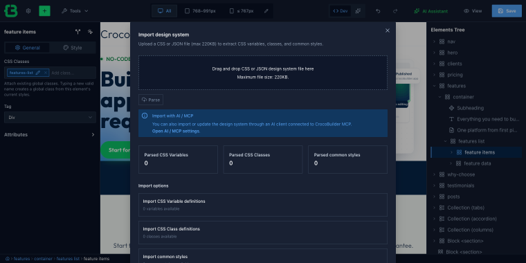 design system importer