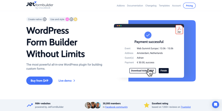 jetformbuilder wordpress contact form plugin