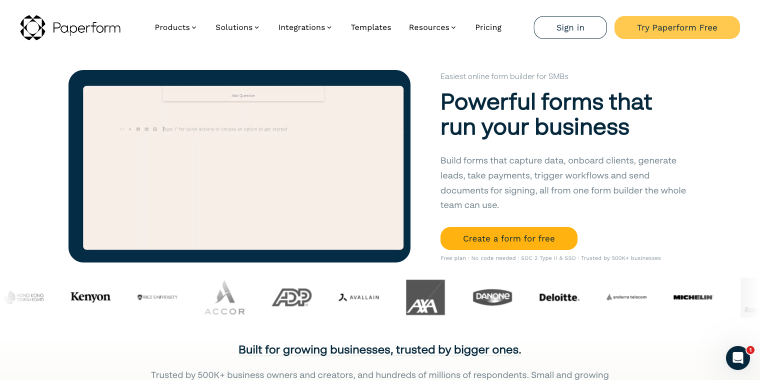 paperform form builder plugin