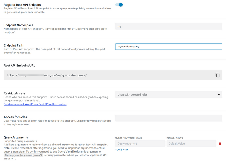 Query Builder REST endpoints