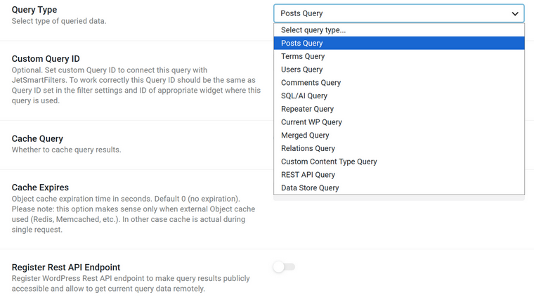 JetEngine Query Builder query type