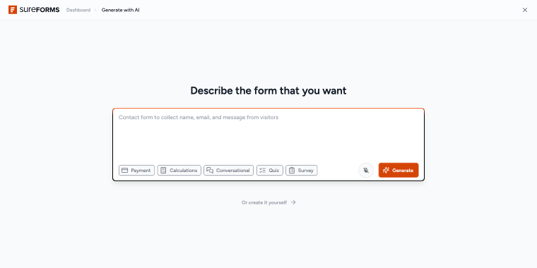 Sure Forms AI form generator