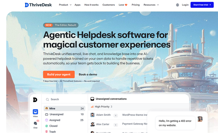 thrivedesk front page