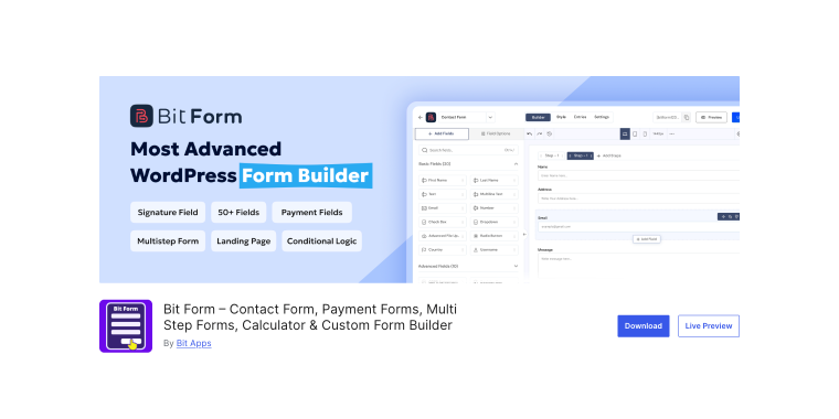 Bit Form plugin on WordPress.org
